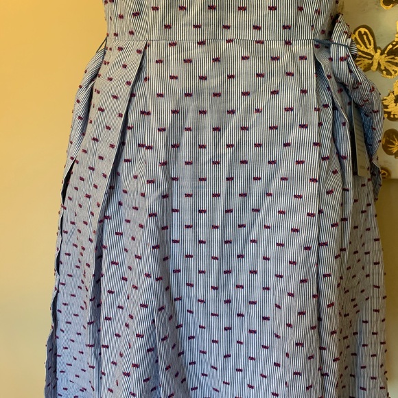 1901 Stripe Pleat Collar Fit & Flare Dress size 4 - Picture 12 of 16